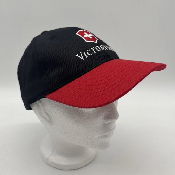Victorinox Black Red Logo Embroidered Baseball Hat SnapBack Adjustable Cap - Picture 2 of 9